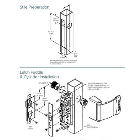 ADAMS RITE 4300 Steel Hawk eLATCH 1-1/8, 12, 16, 24VAC/DC 16V Requires VA7400-16VDC 4304 Surface Strik ADR-4300-30-101-313